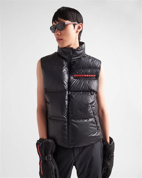 prada nylon down vest|prada sweater men's.